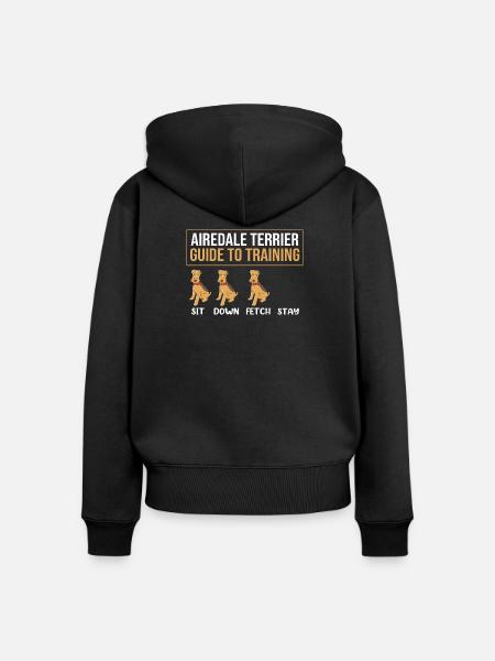 Airedale Terrier - Frauen Premium Bio Zip Hoodie - Schwarz