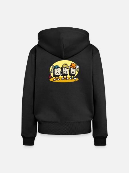 Ctrl-cmd-restart - Frauen Premium Bio Zip Hoodie - Schwarz