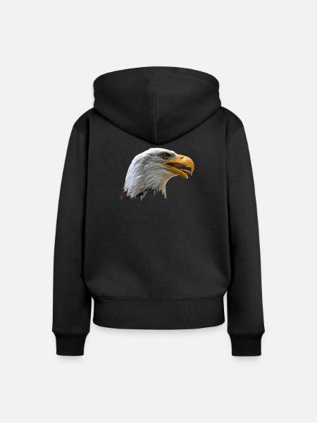 Weißkopfseeadler - Frauen Premium Bio Zip Hoodie - Schwarz