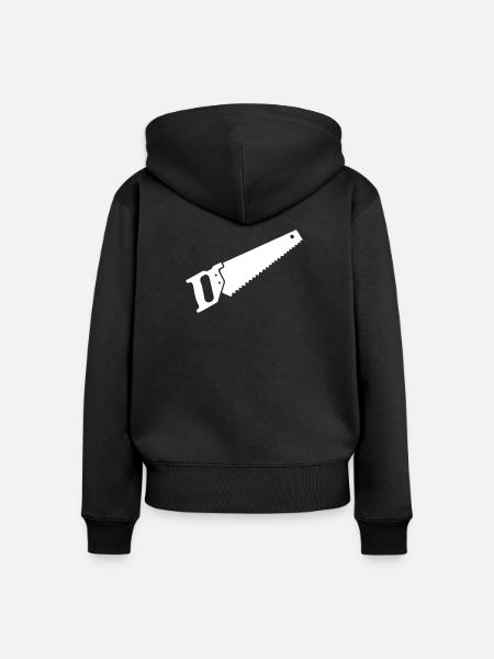Handsäge Fuchsschwanz Holz Clean - Frauen Premium Bio Zip Hoodie - Schwarz