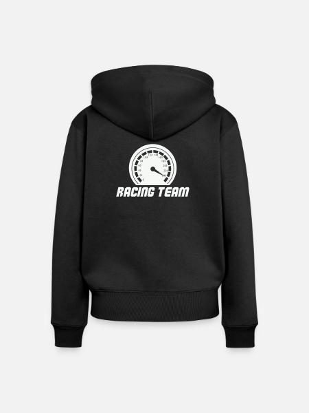 Rennteam Tachometer Emblem - Frauen Premium Bio Zip Hoodie - Schwarz