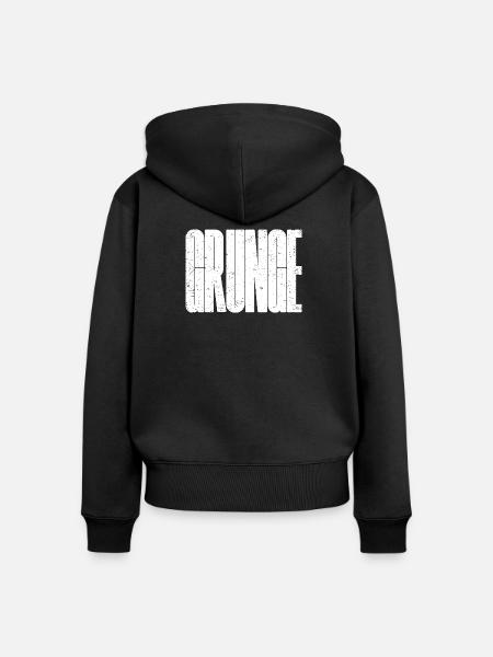 Stressige, kräftige Grunge-Musik - Frauen Premium Bio Zip Hoodie - Schwarz