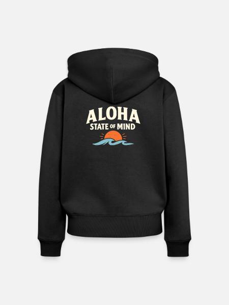 Aloha-Geisteszustand - Frauen Premium Bio Zip Hoodie - Schwarz