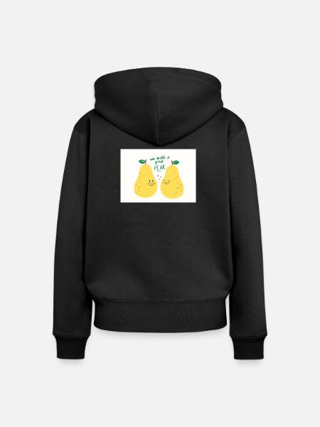 BIRNE - Frauen Premium Bio Zip Hoodie - Schwarz