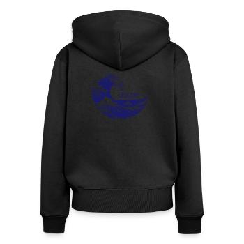 Great Wave of Kanagawa - Women's Premium Organic Zip Hoodie - black - Back - Julia (174cm)