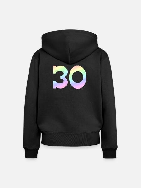 feiern, 30 pastell Verlauf - Frauen Premium Bio Zip Hoodie - Schwarz