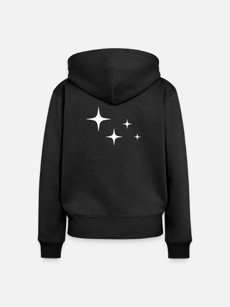 Funkeln Glitzer Sterne - Frauen Premium Bio Zip Hoodie - Schwarz