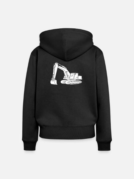 Baggerfahrer Silhouetten-Design - Für - Frauen Premium Bio Zip Hoodie - Schwarz