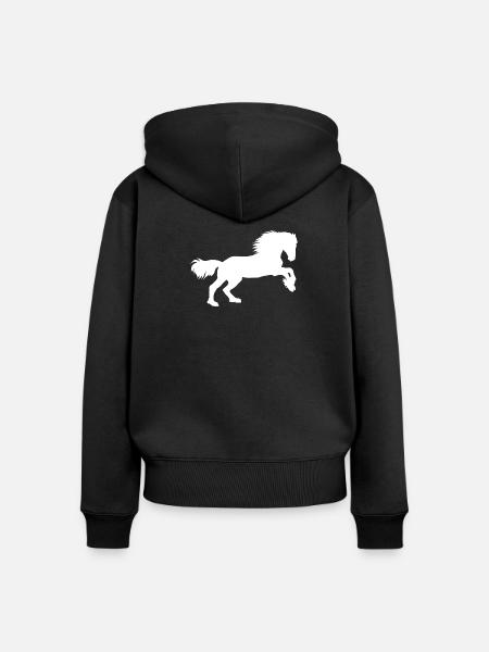 Pferde-Power - Frauen Premium Bio Zip Hoodie - Schwarz