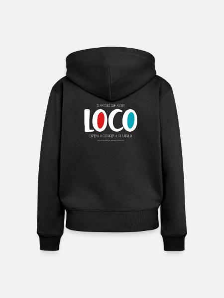 Ich bin verrückt (dunkel) - Frauen Premium Bio Zip Hoodie - Schwarz