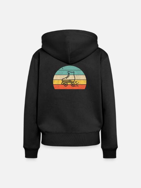 Rollschuh Sirt bunt - Frauen Premium Bio Zip Hoodie - Schwarz