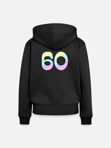 60 Pastellgradient Zahlen - Frauen Premium Bio Zip Hoodie - Schwarz