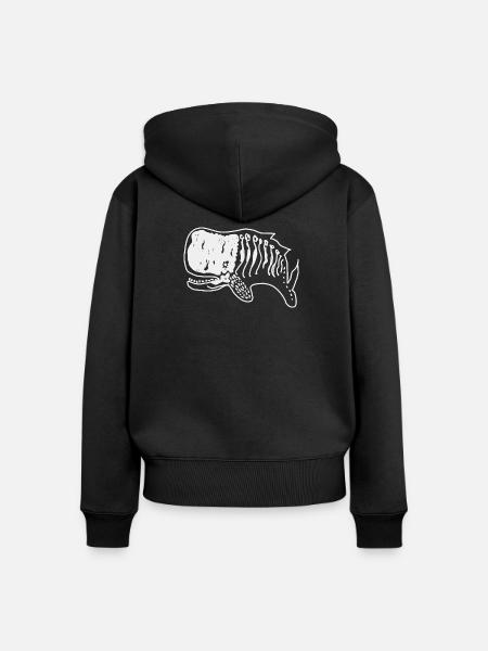 Wal  - Frauen Premium Bio Zip Hoodie - Schwarz