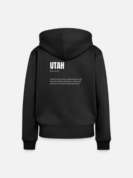 Utah Bold Typography Adventure - Frauen Premium Bio Zip Hoodie - Schwarz