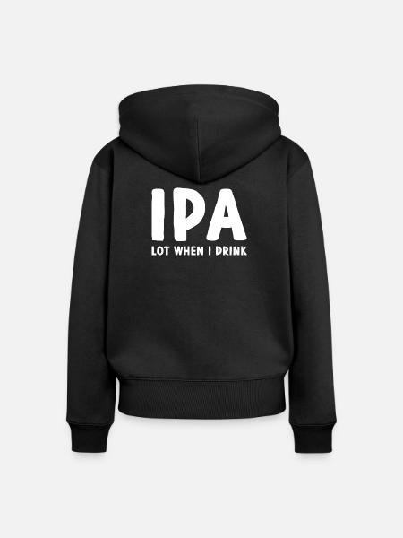 IPA - Frauen Premium Bio Zip Hoodie - Schwarz