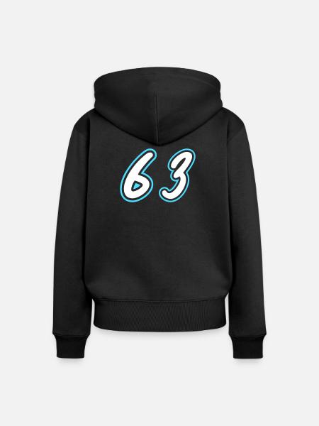 63 Zahl symbol - Frauen Premium Bio Zip Hoodie - Schwarz