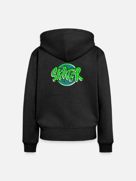 Skater - Frauen Premium Bio Zip Hoodie - Schwarz