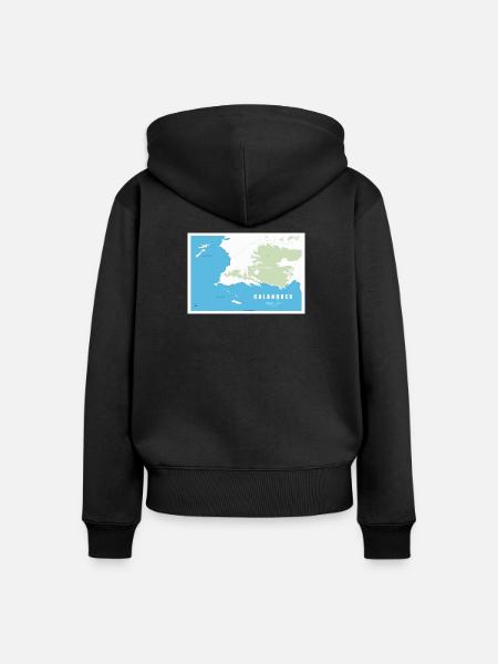 Carte_calanques_design_Marseille_Cassis - Frauen Premium Bio Zip Hoodie - Schwarz
