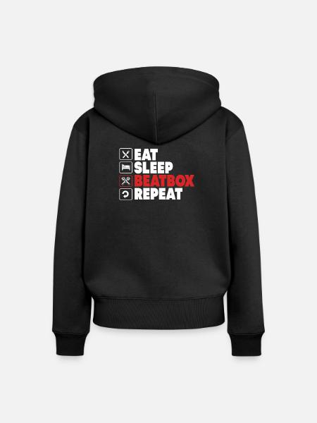 Beatbox - Frauen Premium Bio Zip Hoodie - Schwarz