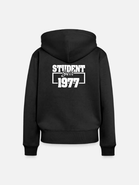Student 1977 - Frauen Premium Bio Zip Hoodie - Schwarz