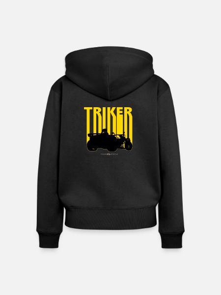 TRIKE KÖNIGE / TRIKER SHADOW - Frauen Premium Bio Zip Hoodie - Schwarz