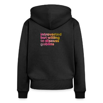 Goblin - Women's Premium Organic Zip Hoodie - black - Back - Julia (174cm)