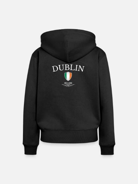 Ich liebe Dublin, Souvenir-Dublin - Frauen Premium Bio Zip Hoodie - Schwarz