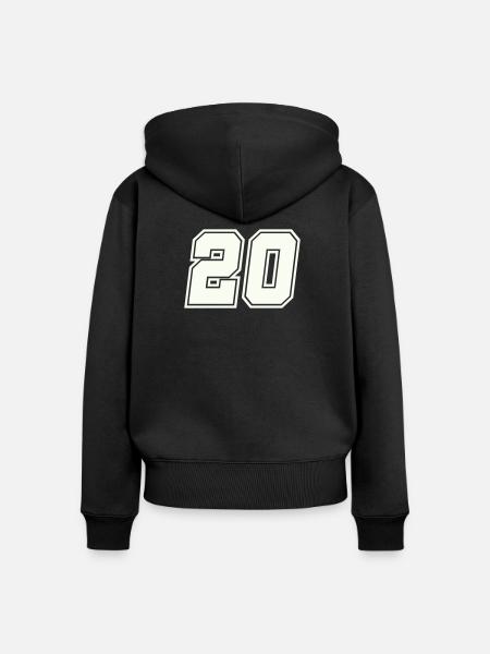 20 Zahl - Frauen Premium Bio Zip Hoodie - Schwarz