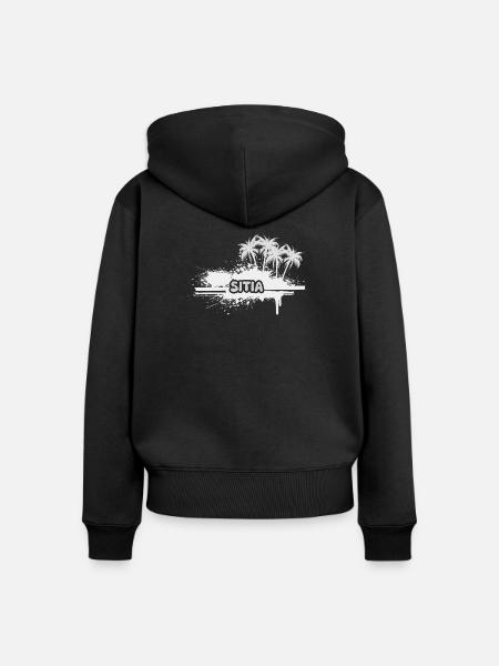 Sitia als Palmen - Frauen Premium Bio Zip Hoodie - Schwarz