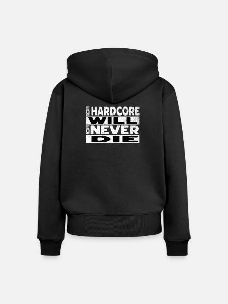 Hardcore Spruch - Frauen Premium Bio Zip Hoodie - Schwarz
