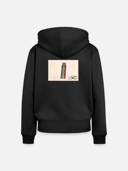 Azzo - Frauen Premium Bio Zip Hoodie - Schwarz
