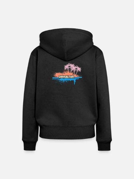 Gibraltar - Frauen Premium Bio Zip Hoodie - Schwarz