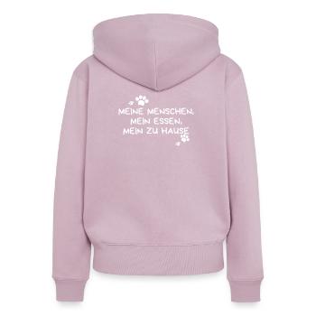 Haustier Witz - Frauen Premium Bio Zip Hoodie - Altrosa - Hinten - Julia (174cm)