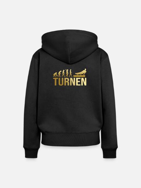 Evolution Turnen - Frauen Premium Bio Zip Hoodie - Schwarz