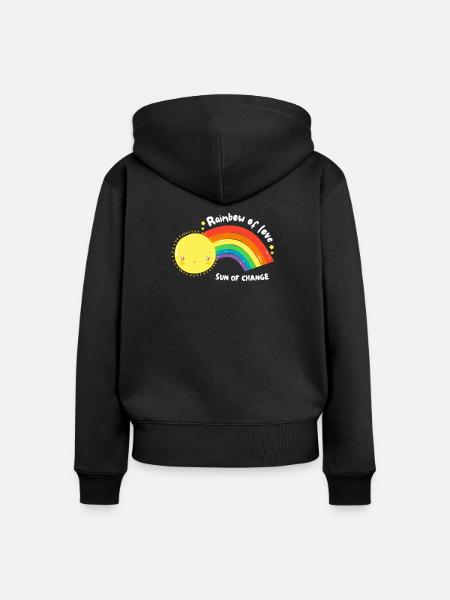LGBT-Regenbogen der Liebe - Frauen Premium Bio Zip Hoodie - Schwarz