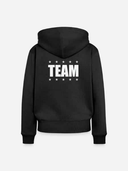 Team mit Sternen - Frauen Premium Bio Zip Hoodie - Schwarz