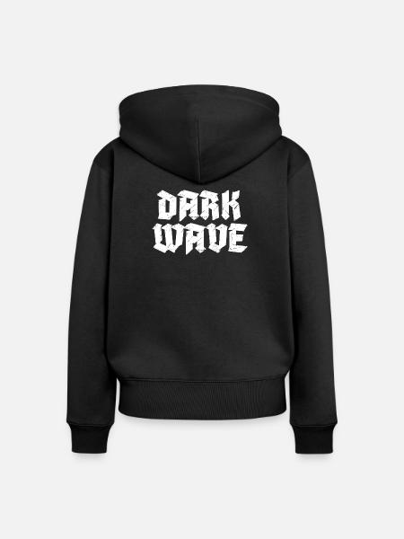 Dark-Wave-Typografie-Logodesign - Frauen Premium Bio Zip Hoodie - Schwarz