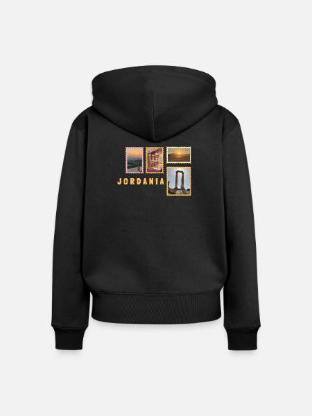 Jordanien Collage - Frauen Premium Bio Zip Hoodie - Schwarz