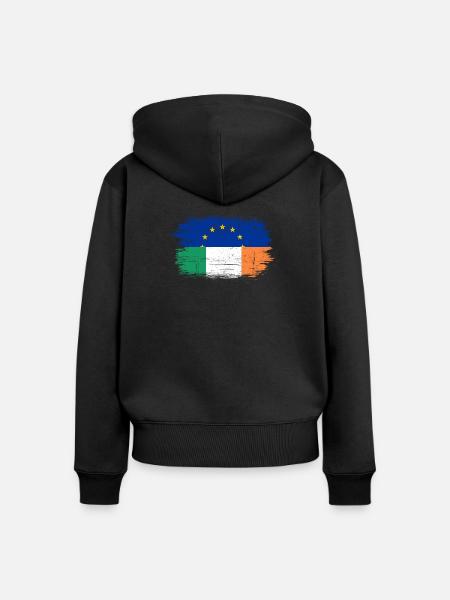 EU Italien Flagge Fusion - Frauen Premium Bio Zip Hoodie - Schwarz