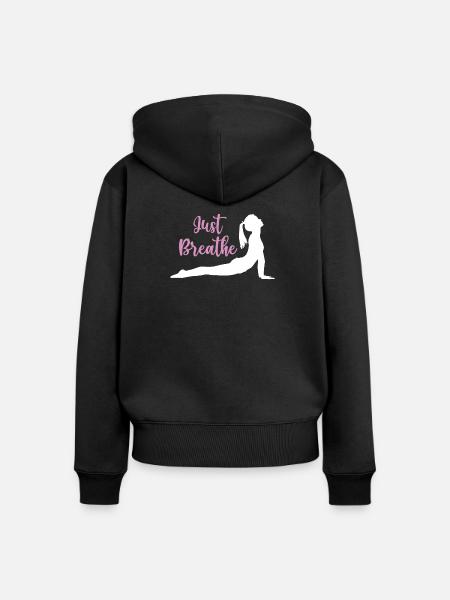 Yoga Geschenkidee - Namaste - Frauen Premium Bio Zip Hoodie - Schwarz