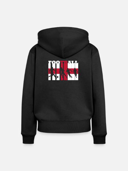 Englischer Fußball - Frauen Premium Bio Zip Hoodie - Schwarz