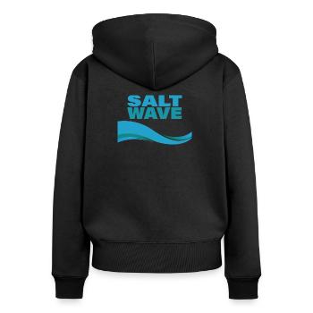 VAGUE DE SEL - Sweat à capuche zippé Premium bio Femme - noir - Dos - Julia (174cm)