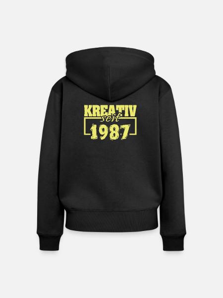 Maler 1987 - Frauen Premium Bio Zip Hoodie - Schwarz