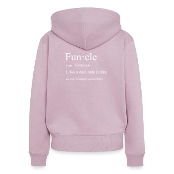 Funcle Definition Funny Uncle Typography Art - Women's Premium Organic Zip Hoodie - dusky pink - Back - Julia (174cm)