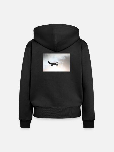 Das Phantom am Himmel - Frauen Premium Bio Zip Hoodie - Schwarz