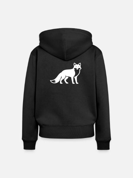 Fuchs Tier Silhouette - Frauen Premium Bio Zip Hoodie - Schwarz