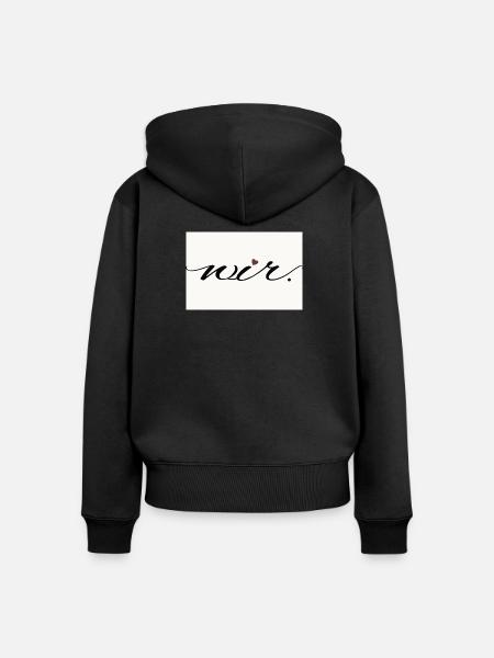 wir. – modernes Liebesstatement Shirt - Frauen Premium Bio Zip Hoodie - Schwarz