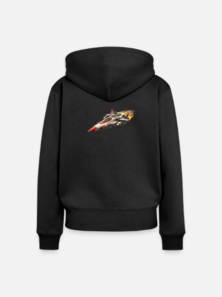 Starfighter / Raumschiff Logo - Frauen Premium Bio Zip Hoodie - Schwarz