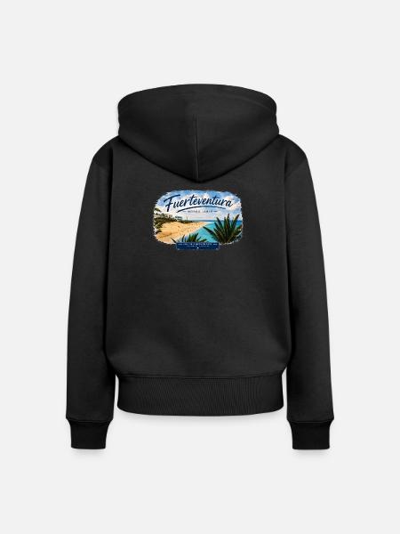 Fuerteventura Morro Jable Strand Design - Frauen Premium Bio Zip Hoodie - Schwarz