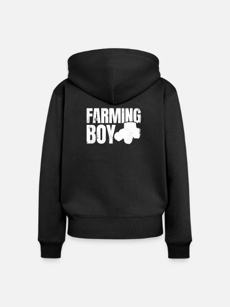 Bauern Junge - Frauen Premium Bio Zip Hoodie - Schwarz